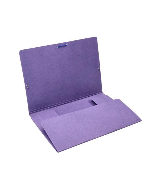 Carpeta liderpapel gomas folio 3 solapas cartón compacto azul