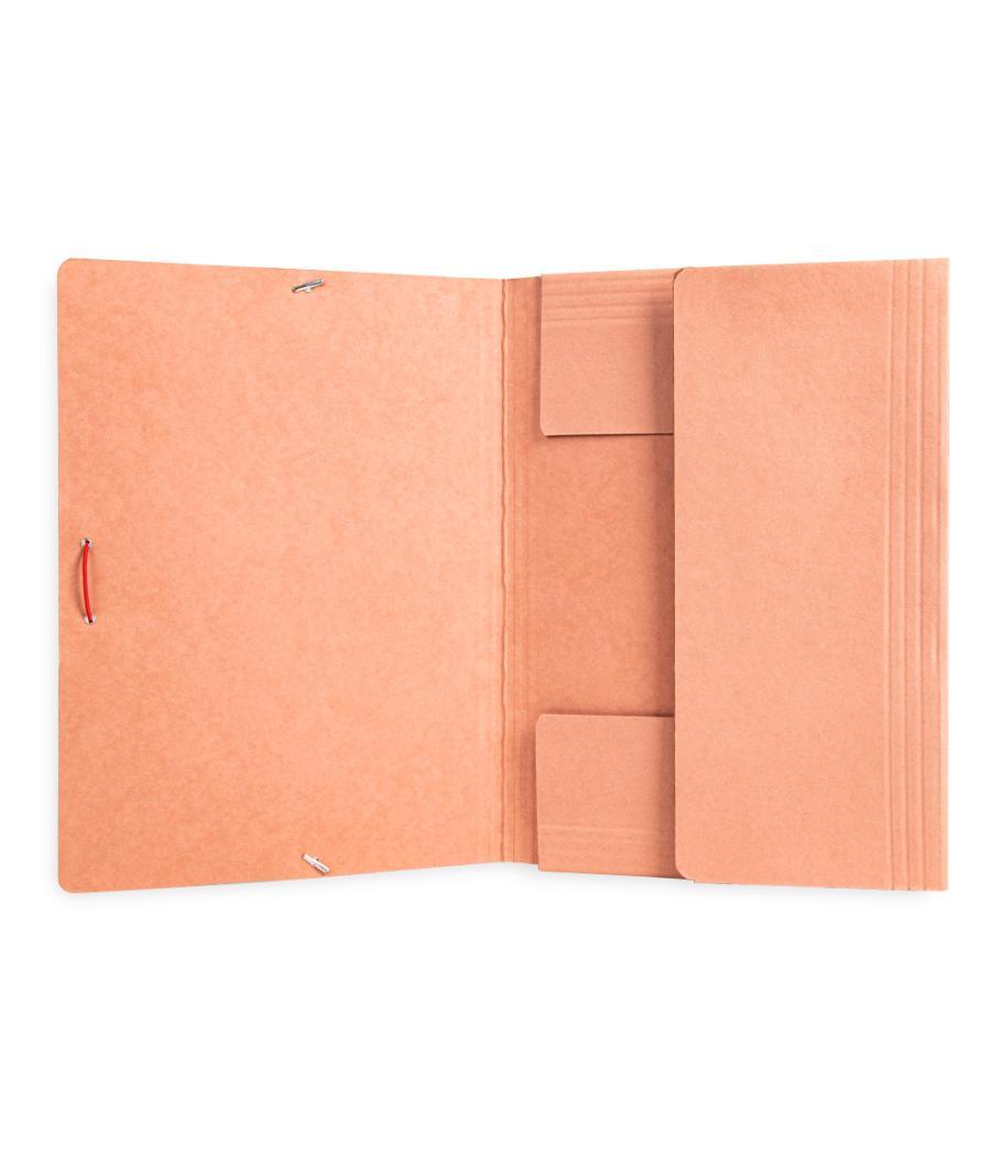 Carpeta liderpapel gomas folio 3 solapas cartón compacto cuero