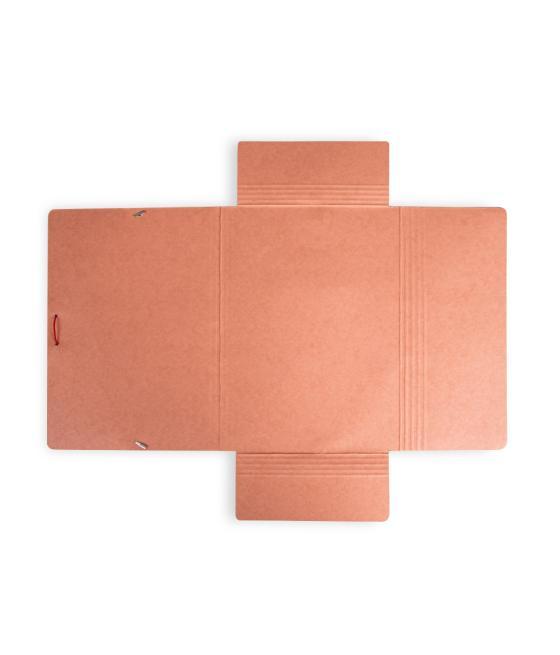 Carpeta liderpapel gomas folio 3 solapas cartón compacto cuero