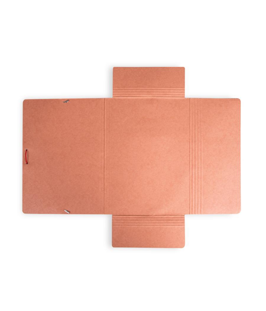 Carpeta liderpapel gomas folio 3 solapas cartón compacto cuero