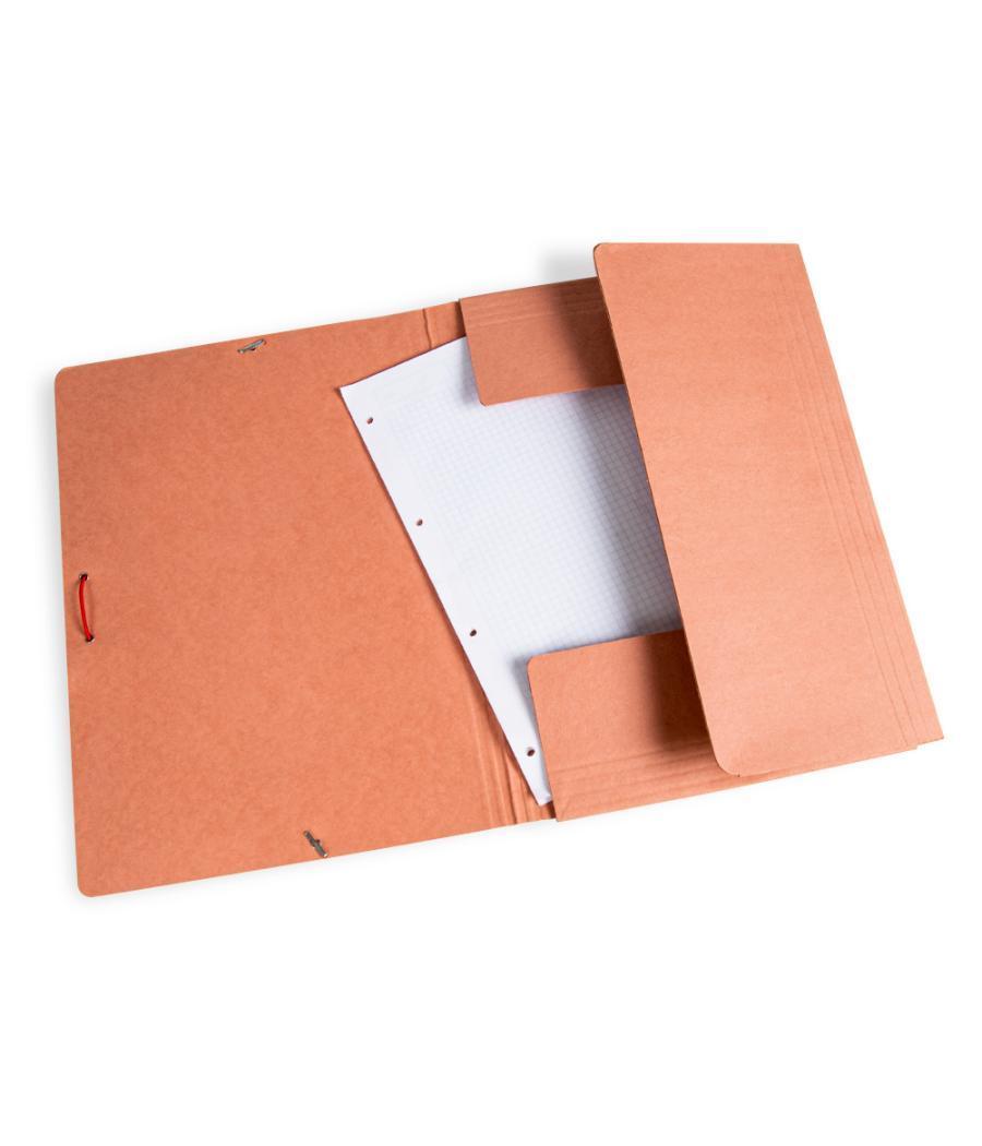 Carpeta liderpapel gomas folio 3 solapas cartón compacto cuero