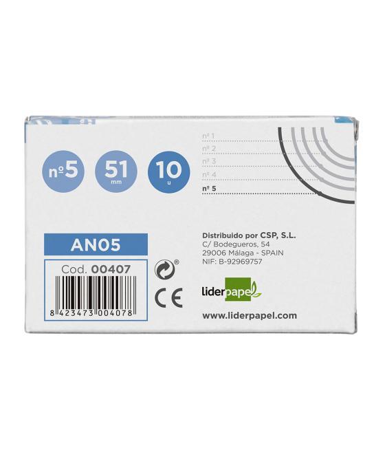 Anilla bisagra liderpapel niquelada n.5 diametro 51 mm caja de 10 unidades