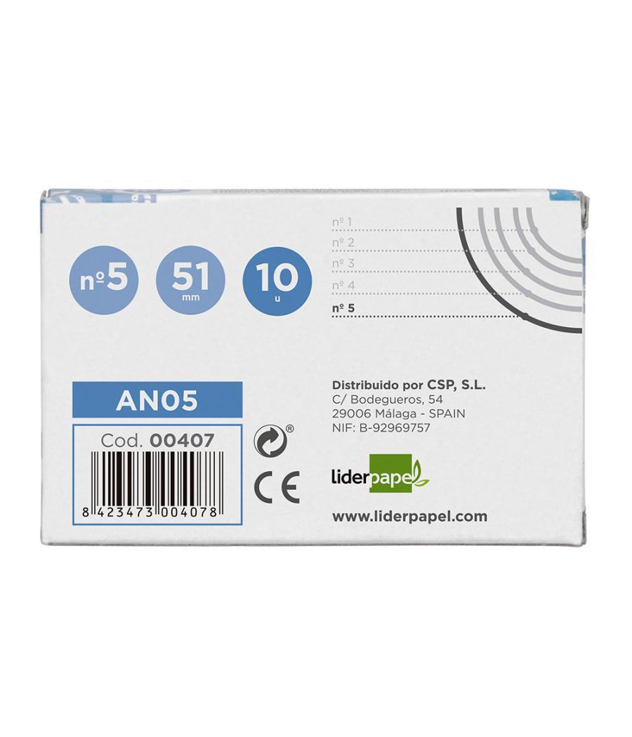 Anilla bisagra liderpapel niquelada n.5 diametro 51 mm caja de 10 unidades