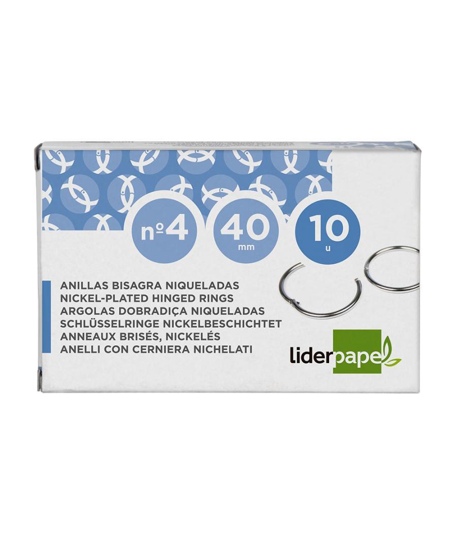 Anilla bisagra liderpapel niquelada n.4 diametro 40 mm caja de 10 unidades