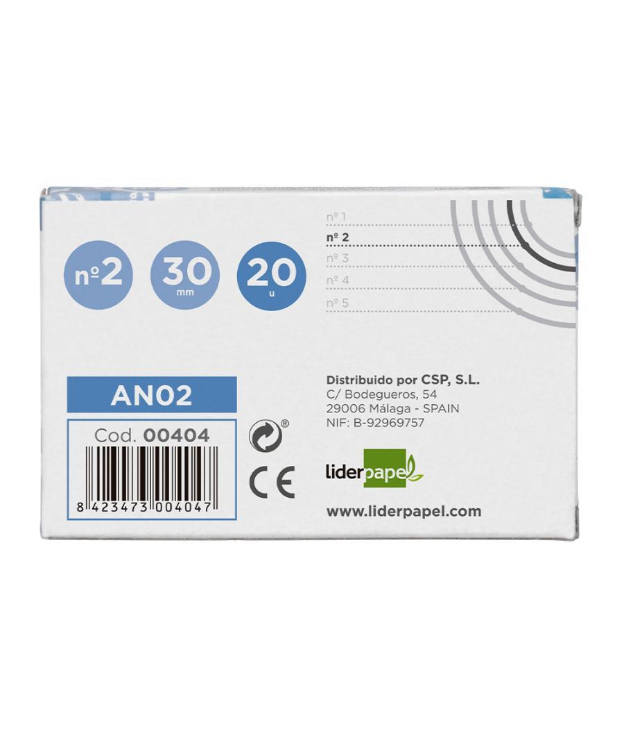 Anilla bisagra liderpapel niquelada n.2 diametro 30 mm caja de 20 unidades