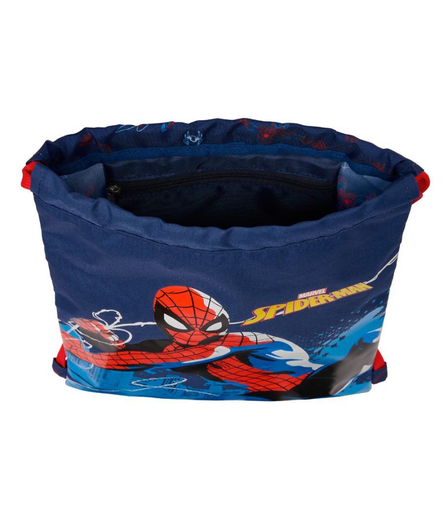 Saco plano safta junior spiderman neon 10x260x340 mm