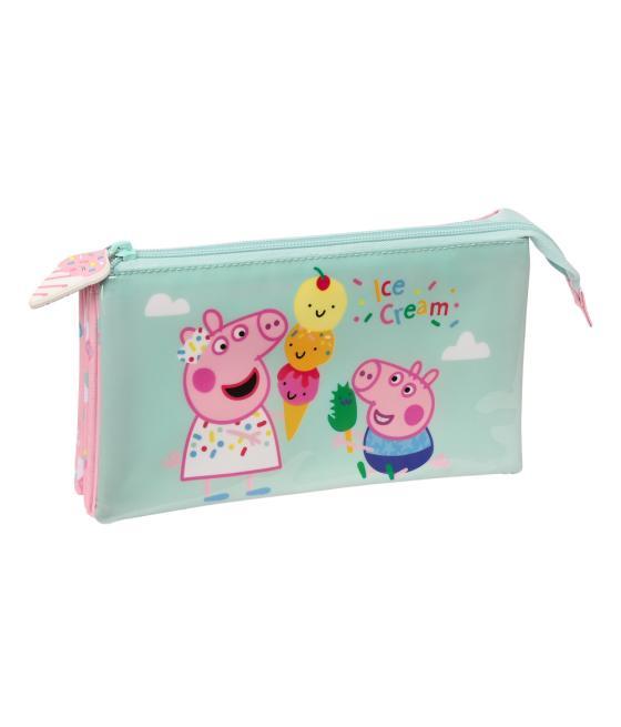 Bolso escolar portatodo safta triple peppa pig ice cream 30x220x120 mm