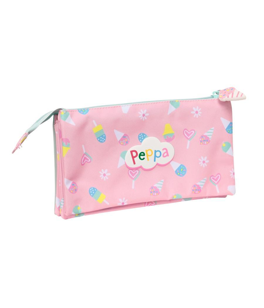 Bolso escolar portatodo safta triple peppa pig ice cream 30x220x120 mm