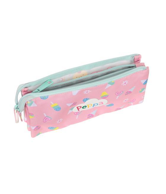 Bolso escolar portatodo safta triple peppa pig ice cream 30x220x120 mm