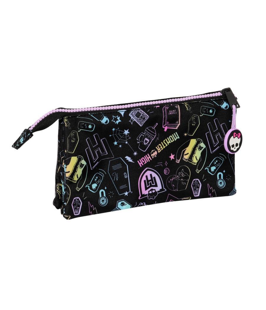 Bolso escolar portatodo safta triple monster high fantastic 30x220x120 mm