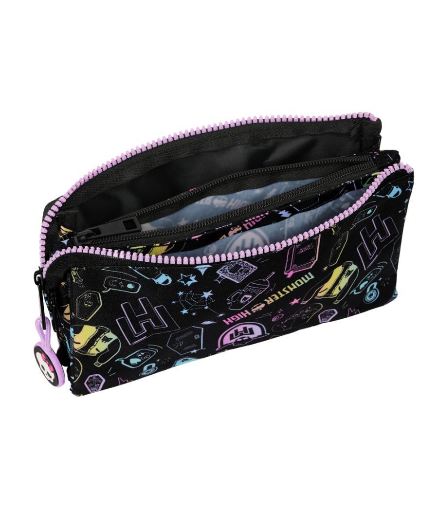 Bolso escolar portatodo safta triple monster high fantastic 30x220x120 mm