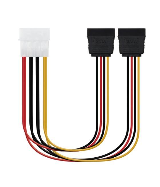 Nanocable - cable adaptador 20cm de molex a sata de alimentación conexión 5.25"(molex 4pin)/m-2xsata/h