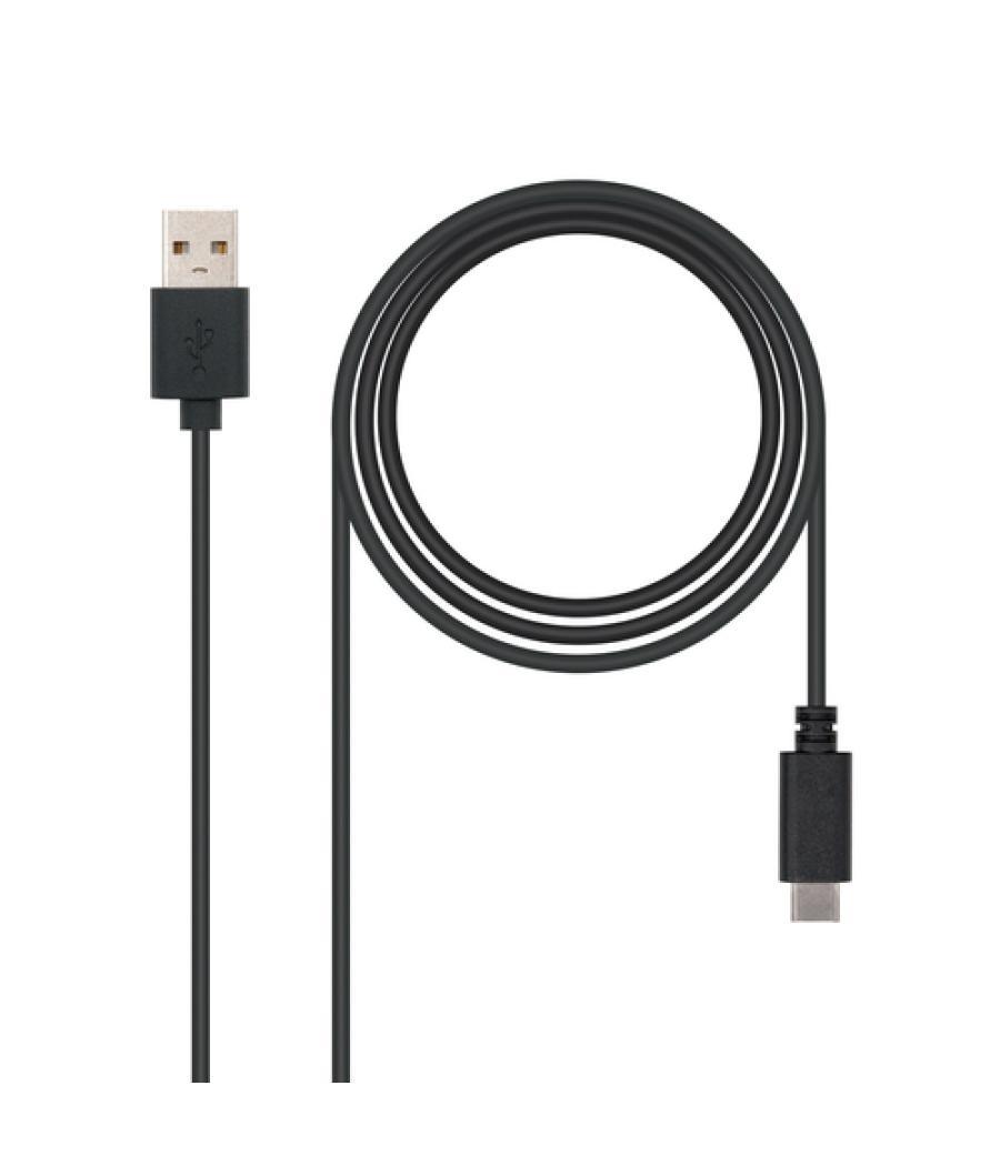 Nanocable - cable usb 2.0 3a tipo usb-c/m-a/m 2m negro