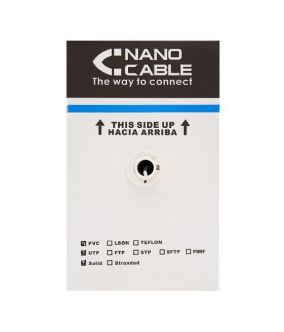 Nanocable - bobina de cable de red exterior rj45 cat.5e utp 305m rigido - negro