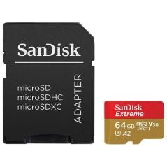 Tarjeta de memoria sandisk extreme 64gb microsd xc uhs-i con adaptador/ clase 10/ 160mbs - Imagen 1