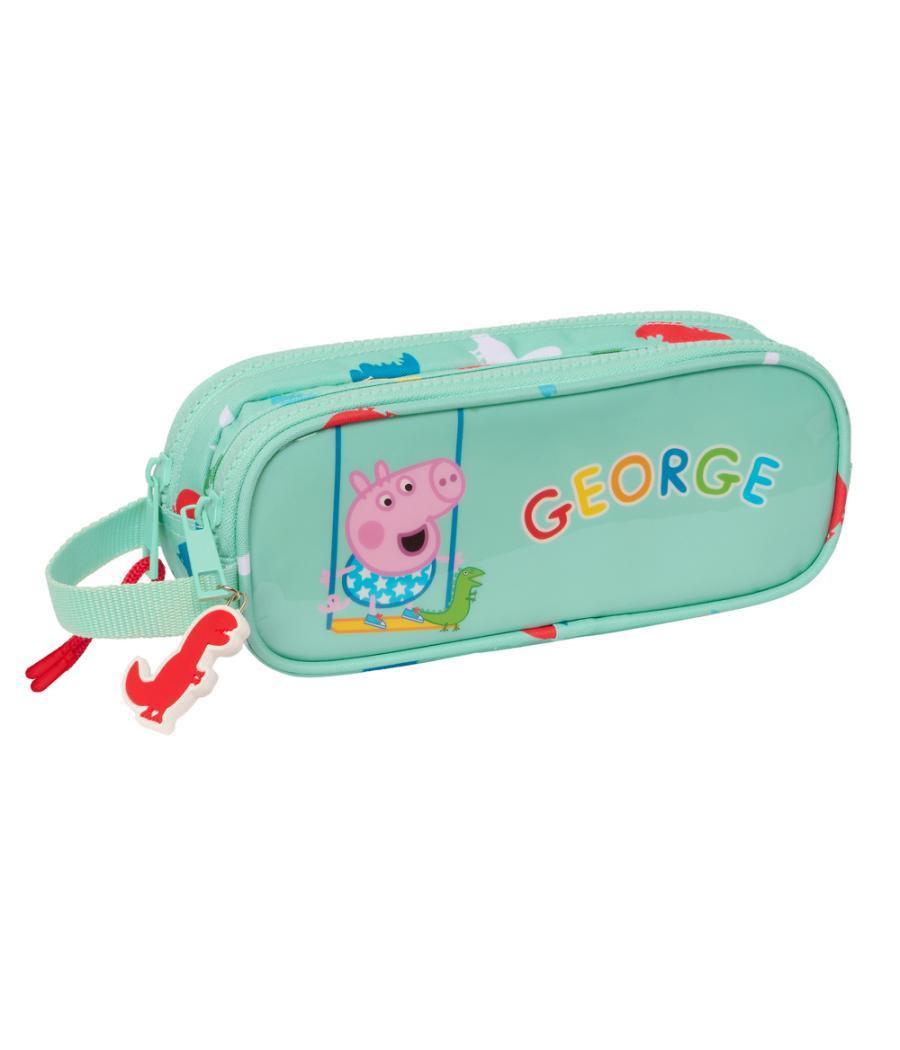 Bolso escolar portatodo safta doble peppa pig george 60x210x80 mm