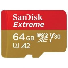 Tarjeta de memoria sandisk extreme 64gb microsd xc uhs-i con adaptador/ clase 10/ 160mbs