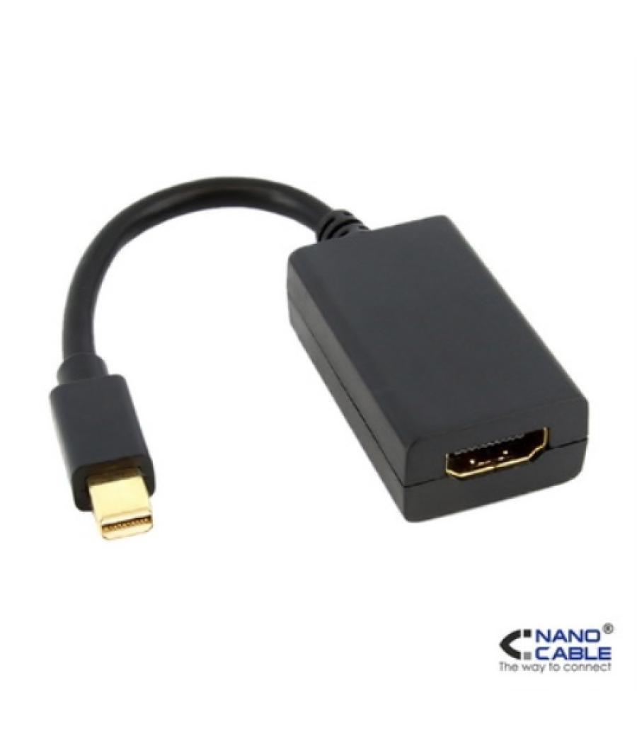 Nanocable - adaptador mini displayport a hdmi/h negro 15cm