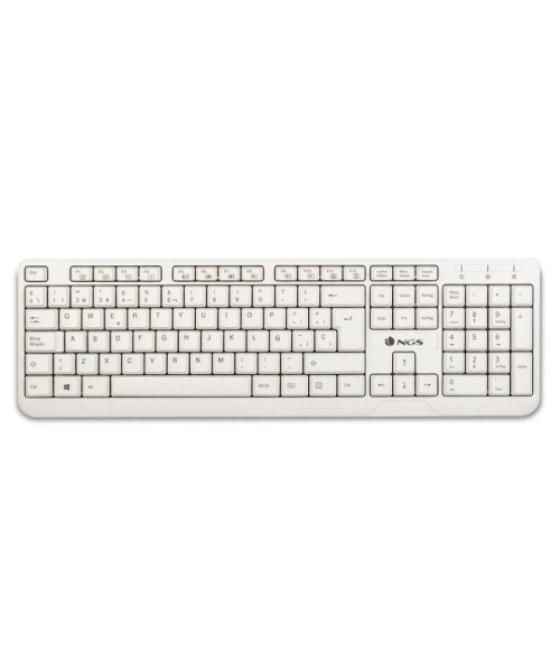 Ngs - teclado spike - 105 teclas - multimedia - membrana - color blanco