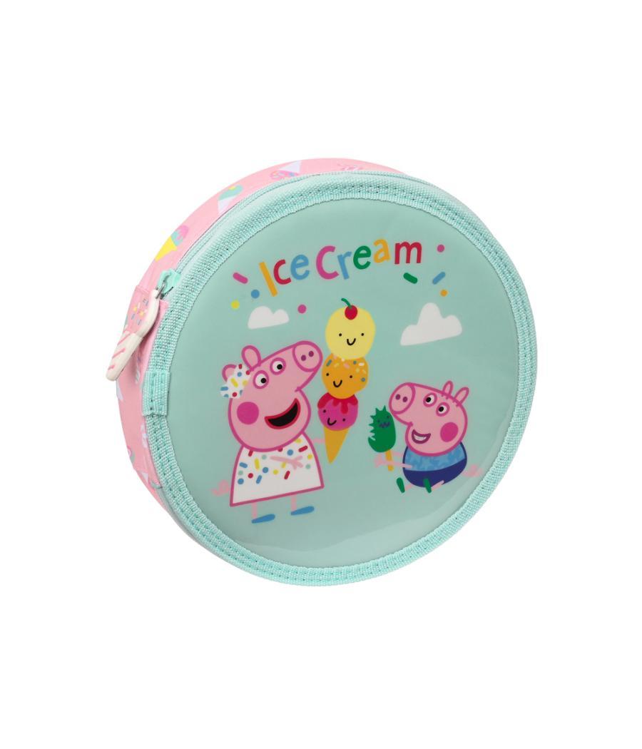 Plumier escolar safta redondo 18 piezas peppa pig ice cream 210x35 mm