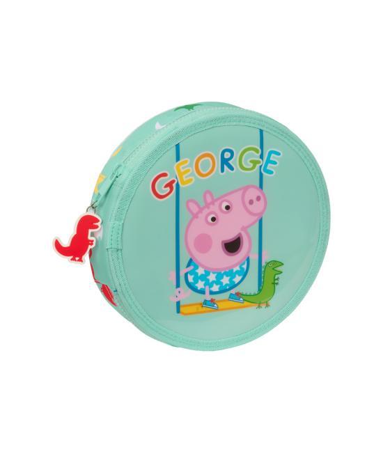 Plumier escolar safta redondo 18 piezas peppa pig george 210x35 mm