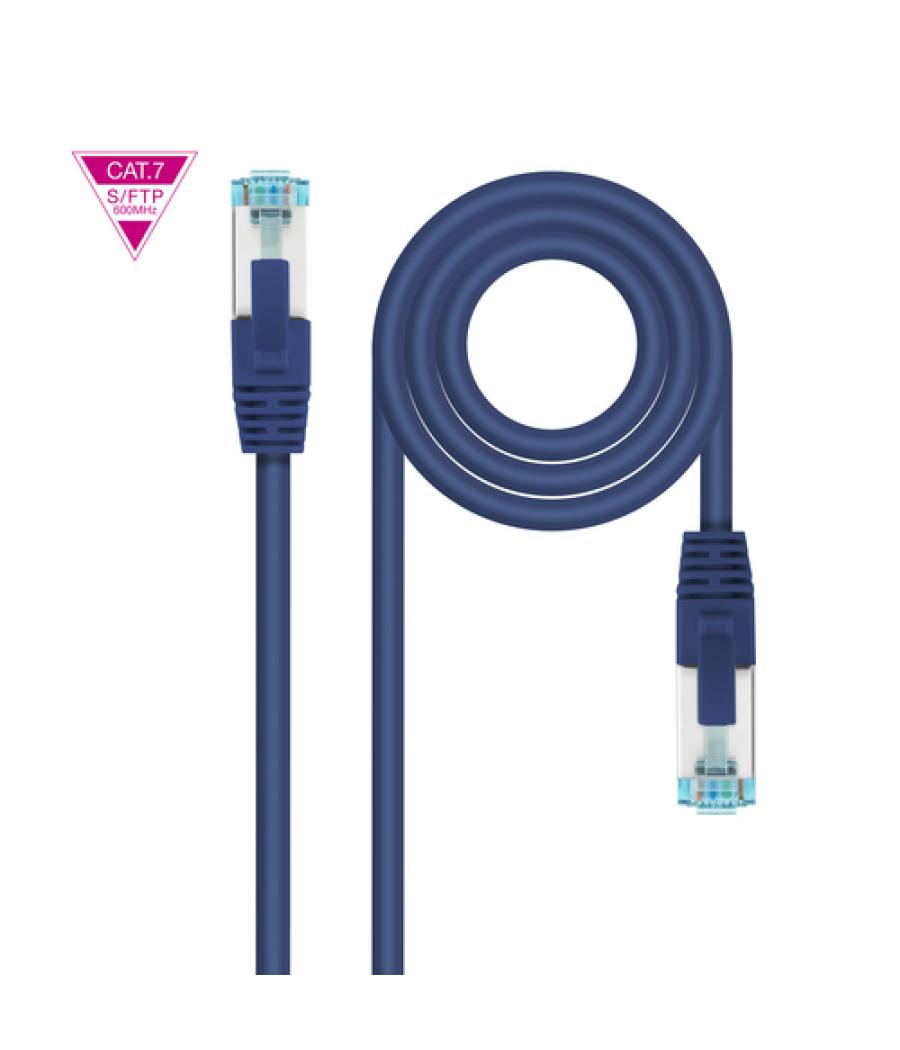 Cable de red latiguillo cat.7 600mhz lszh sftp pimf awg26, azul, 50 cm
