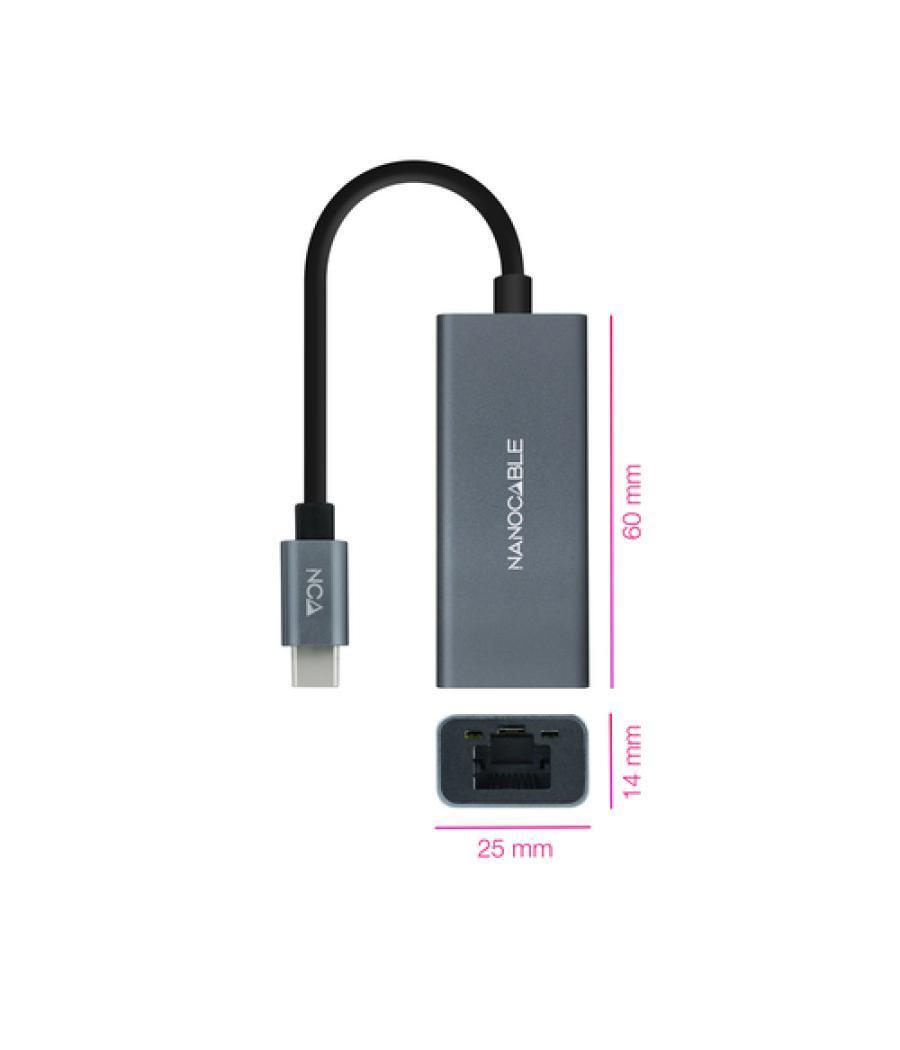 Conversor usb-c ethernet gb mbps, gris 15 cm