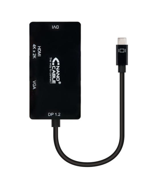 Nanocable - conversor usb-c/m a vga-h/dvi-h/hdmi-h 2k - negro - 10cm