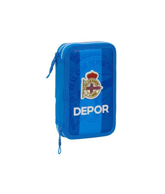 Plumier escolar safta doble cremallera 28 piezas deportivo de la coruña 40x125x195 mm