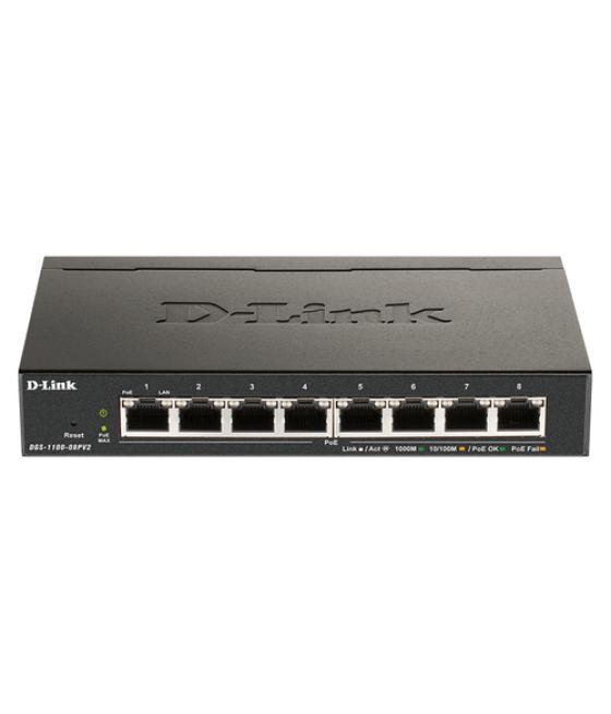 D-link - dgs-1100-08pv2 8xgb poe smart switch (64w)