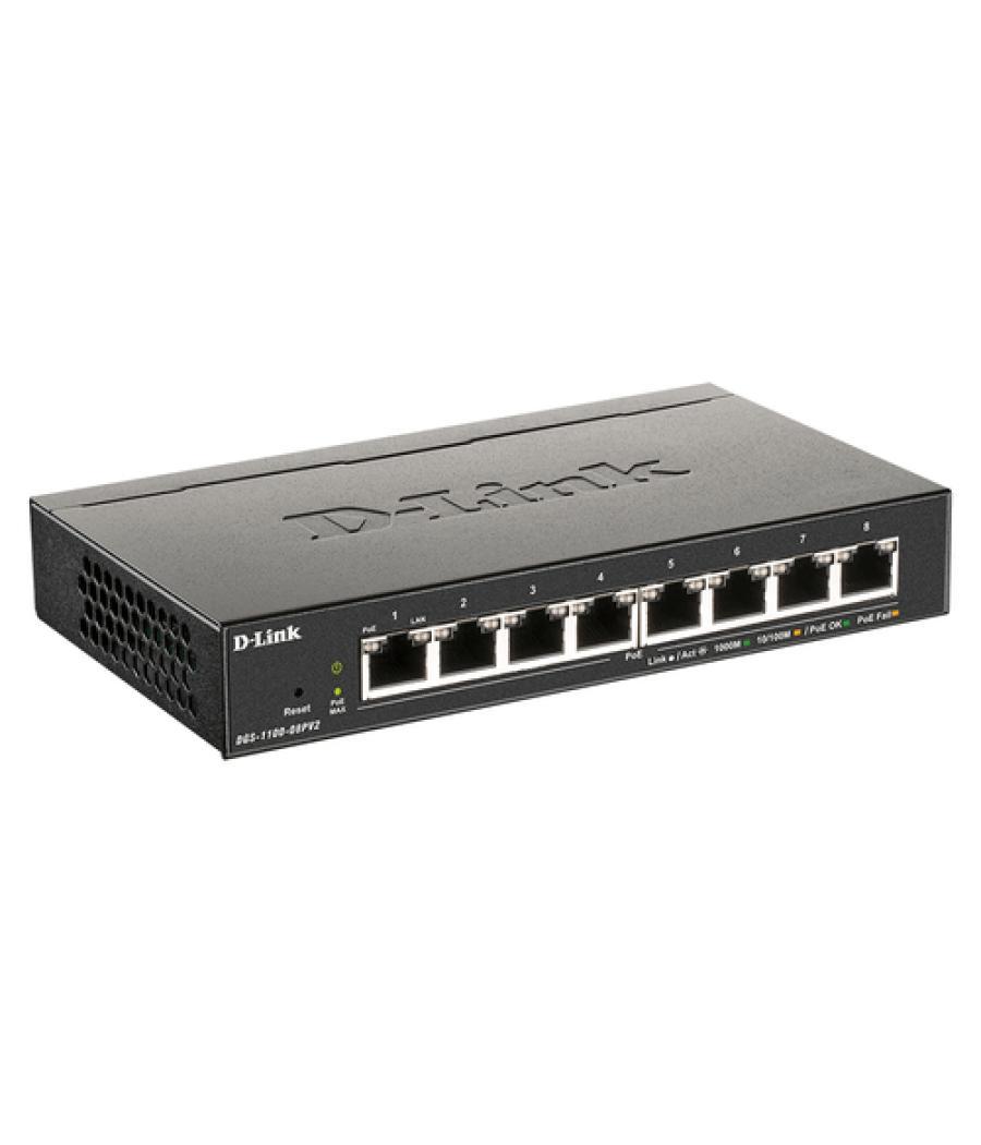 D-link - dgs-1100-08pv2 8xgb poe smart switch (64w)