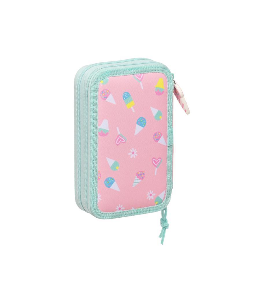 Plumier escolar safta doble cremallera 28 piezas peppa pig ice cream 40x125x195 mm