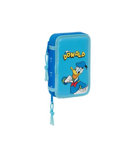 Plumier escolar safta doble cremallera 28 piezas donald duck 40x125x195 mm