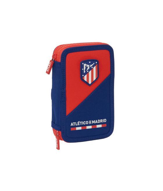 Plumier escolar safta doble cremallera 28 piezas atletico de madrid 40x125x195 mm