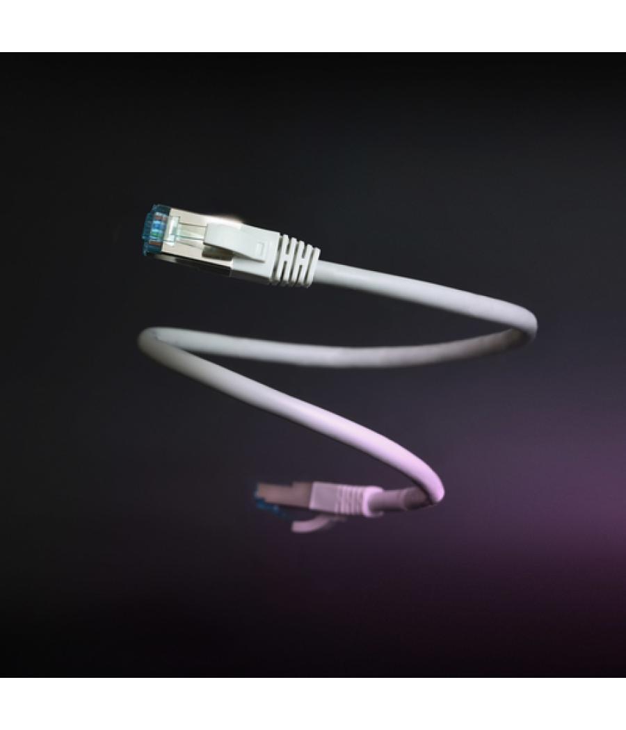 Cable de red latiguillo cat.7 600mhz lszh sftp pimf awg26, blanco, 50 cm