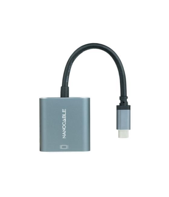 Conversor usb-c a dvi aluminio gris 15 cm