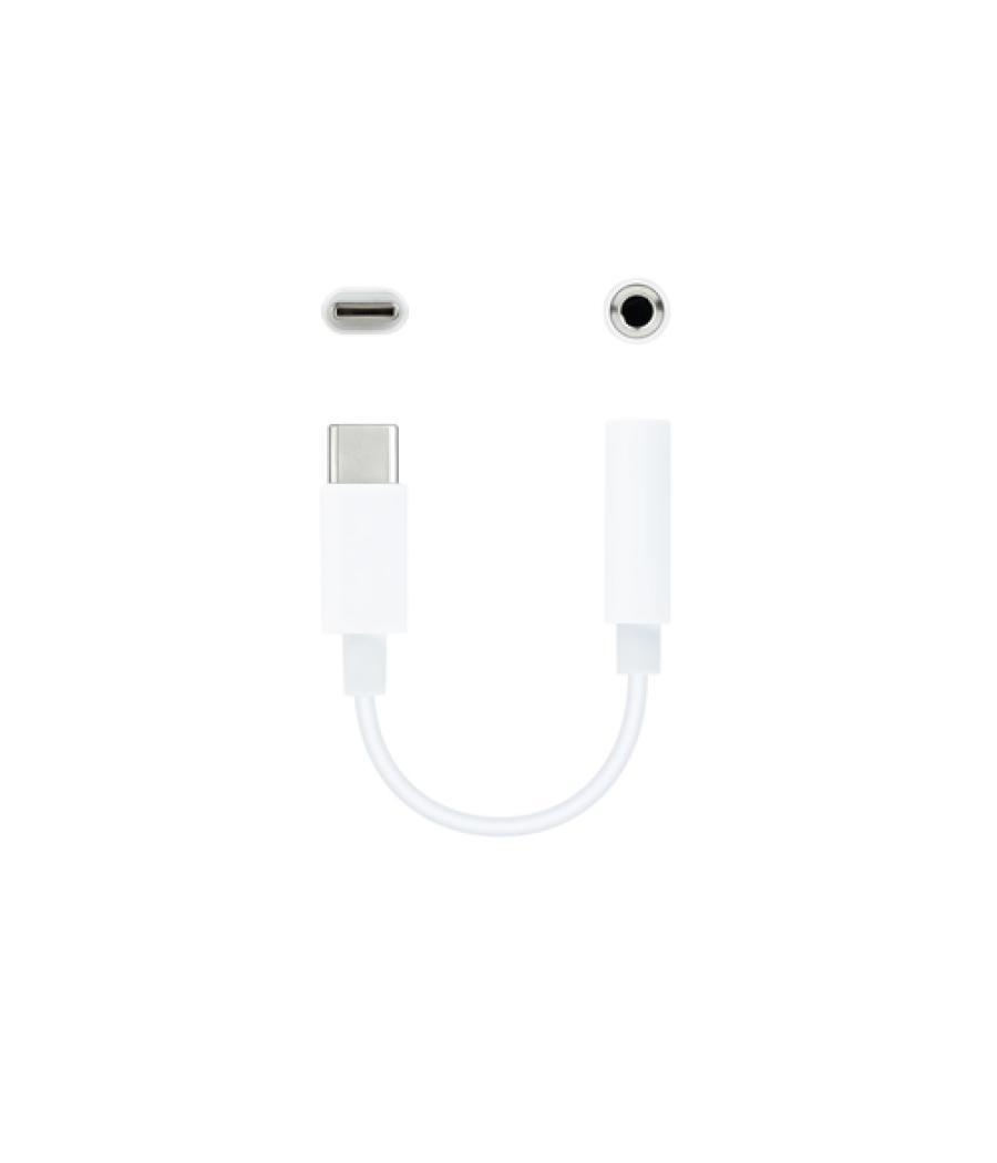 Cable adaptador de usb-c a jack 3.5, blanco