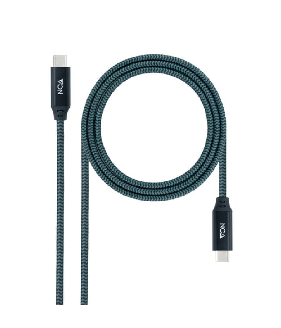 Cable usb 3.2 nanocable 10.01.4302-comb usb tipo-c macho usb tipo-c macho 2m gris y negro