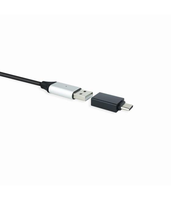 Adaptador usb-c a usb 3.1, usb-c/m-usb-a/h, aluminio, negro