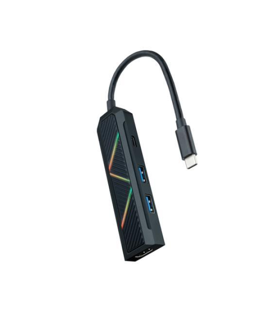 nanocable - docking station - entrada usb-c - 2 x usb-a 3.1 - 1 x usb-c power delivery 100w carga - hdmi hasta 4k 30hz - leds de