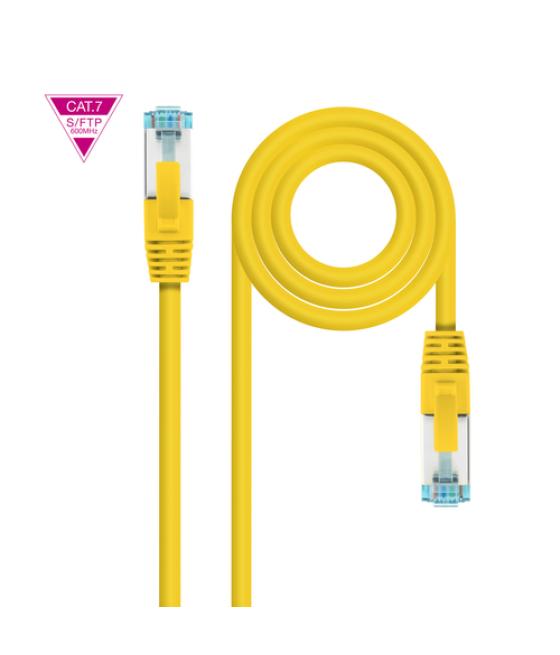 Cable de red latiguillo cat.7 600mhz lszh sftp pimf awg26, amarillo, 1 m