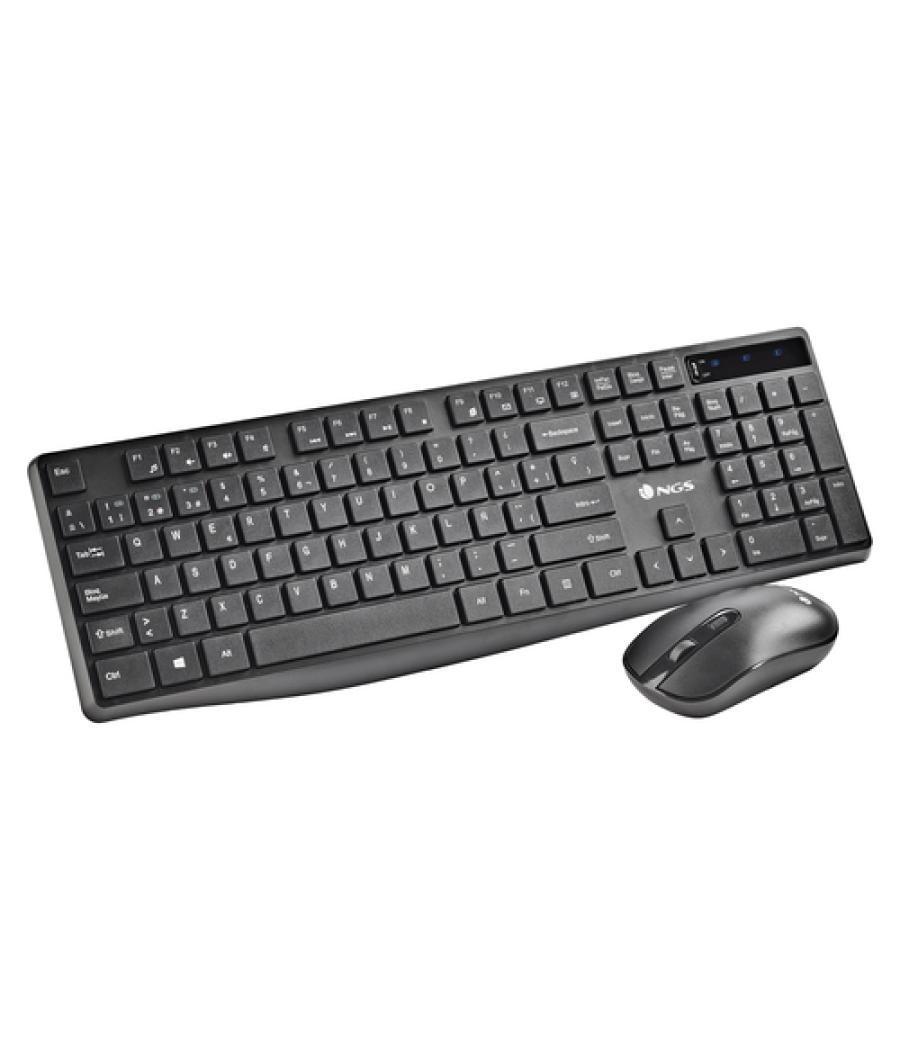 Ngs hype kit pack teclado multidispositivo inalambrico usb bluetooth - 12 teclas multimedia - resistente a vertidos + raton mult