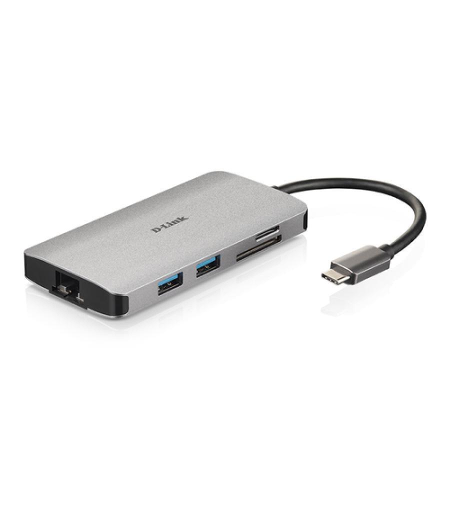 Dlink - docking station - entrada usb-c - metal nano - 4k hdmi (max 30hz en 4k) - rj45 gigabit - 3 x usb 3.0 - usb-c power deliv