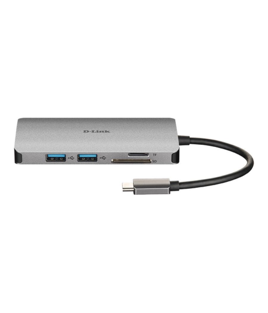 Dlink - docking station - entrada usb-c - metal nano - 4k hdmi (max 30hz en 4k) - rj45 gigabit - 3 x usb 3.0 - usb-c power deliv
