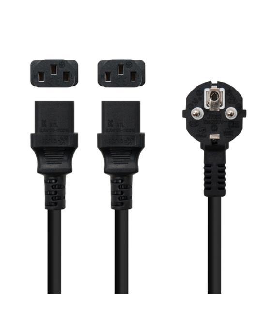 Nanocable - cable alimentación cee7/m - 2xc13/h, 1.8 m