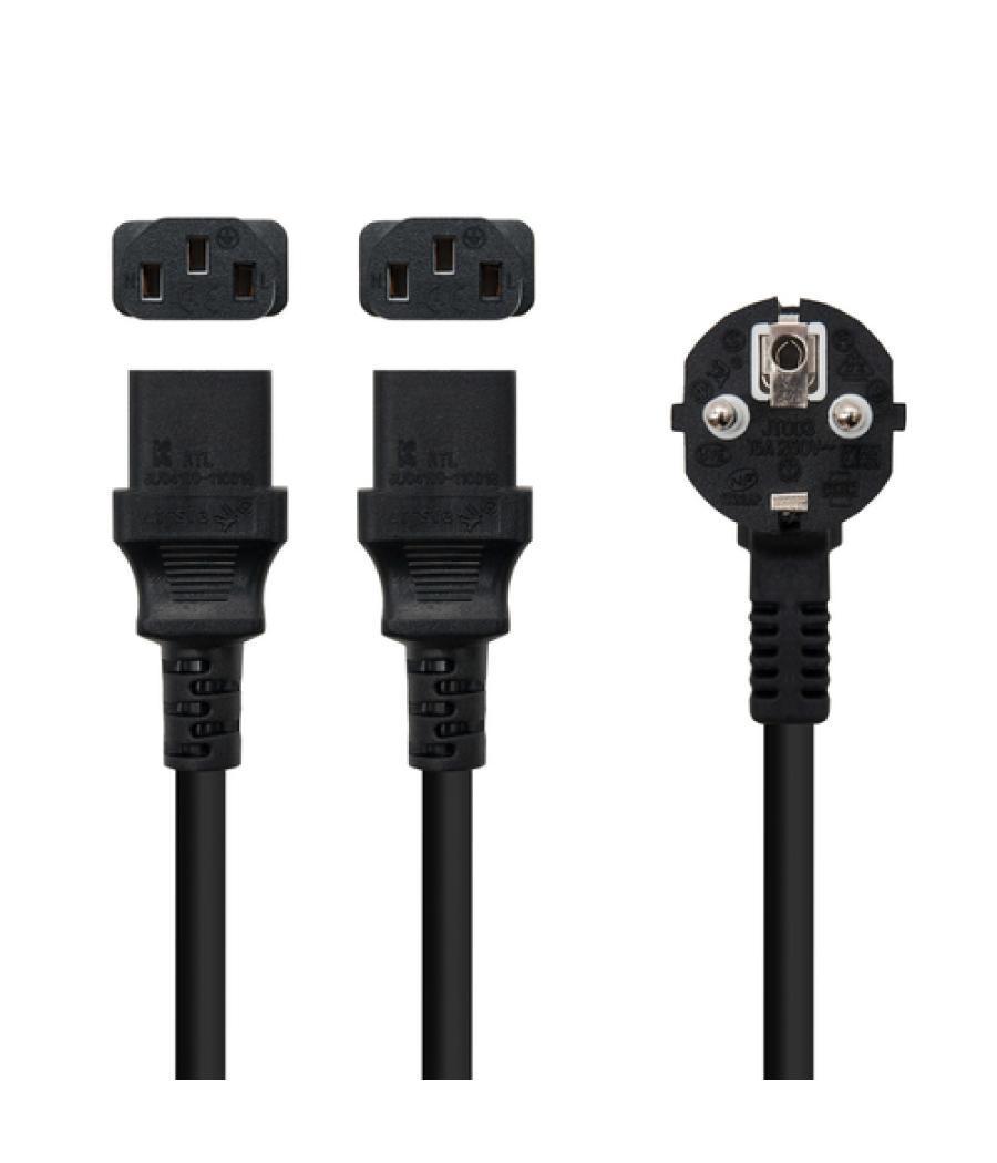 Nanocable - cable alimentación cee7/m - 2xc13/h, 1.8 m