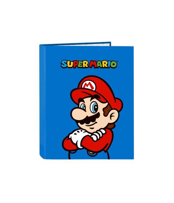 Carpeta safta cartón folio 4 anillas mixtas super mario play 40x265x330 mm