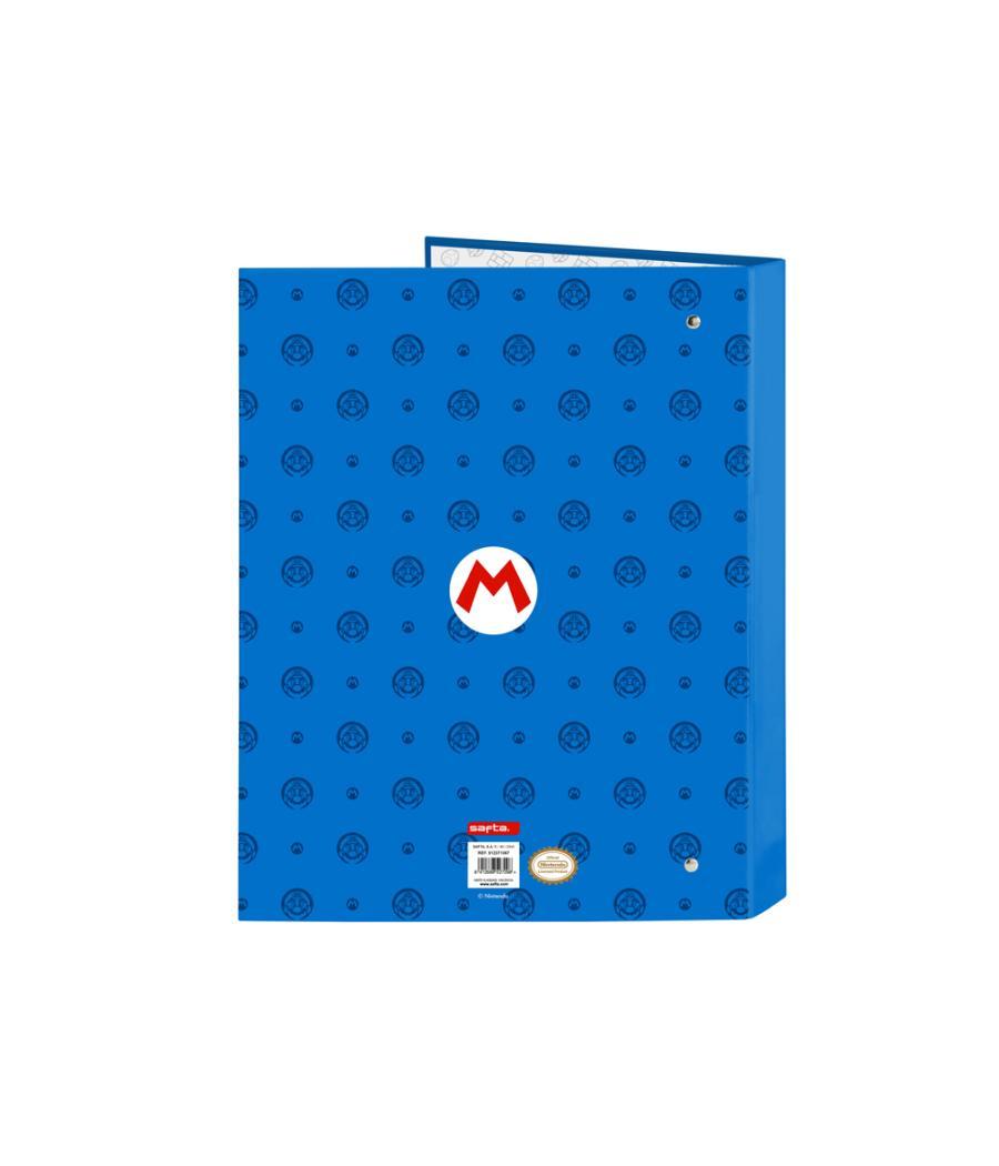 Carpeta safta cartón folio 4 anillas mixtas super mario play 40x265x330 mm