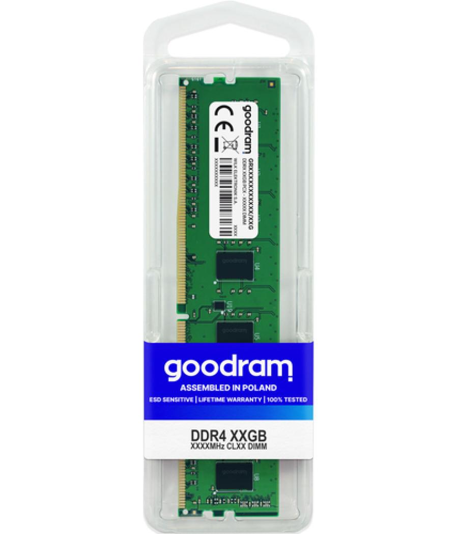 Goodram - ddr4 - 16gb - dimm de 288 espigas - 3200 mhz / pc4-25600- 1.2 v - sr - cl22 - sin memoria intermedia - no ecc