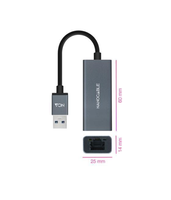 Conversor usb3.0 ethernet gb mbps, gris 15 cm